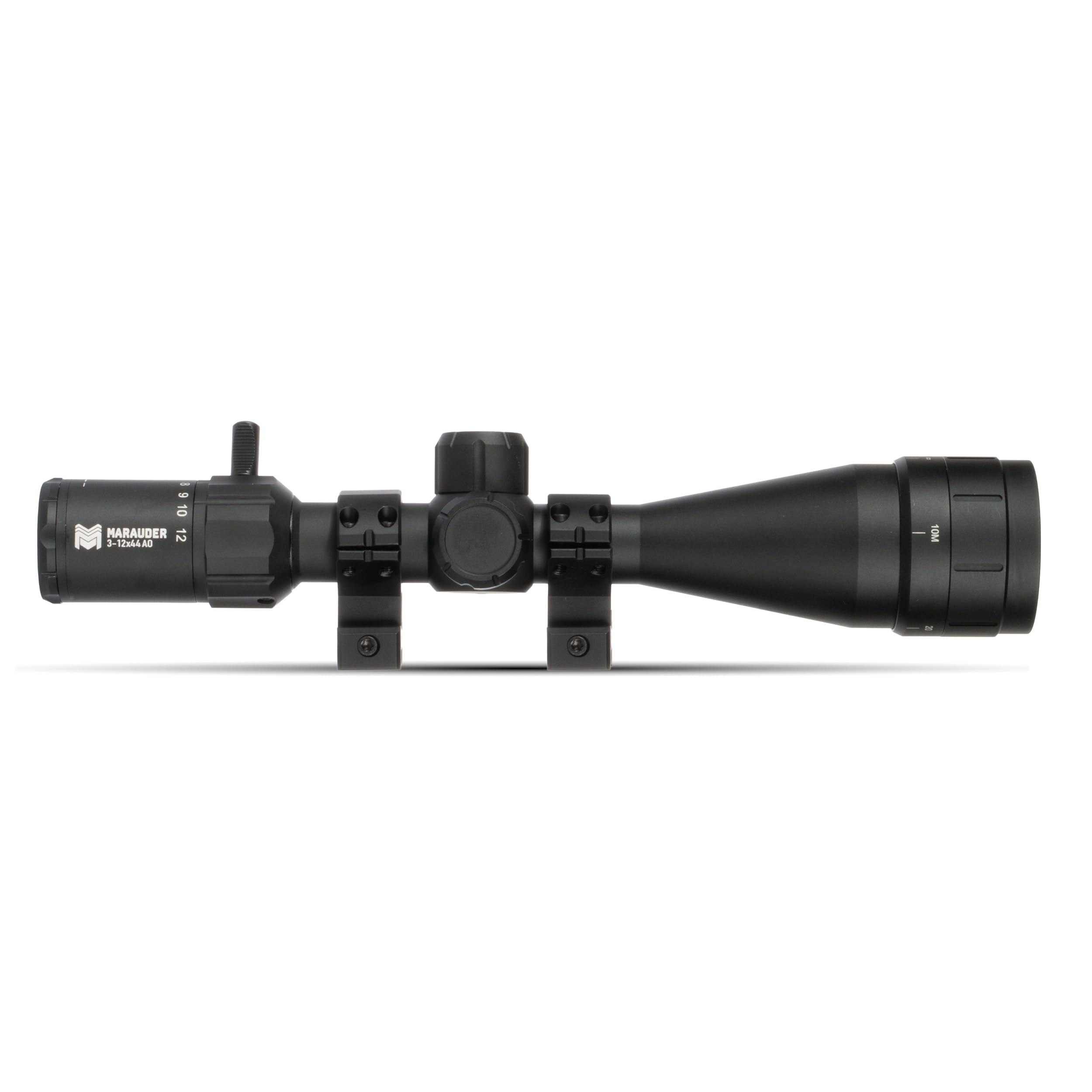 Monstrum Marauder 3-12x44 Rifle Scope with AO Adjustable Objective | Black | FMR03 Reticle