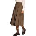 thumbnail image 4 of INSPIRE CHIC Women's Vintage Checked High Belted Waist A-Line Plaid Skirt, 4 of 5