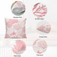 thumbnail image 6 of Throw Pillow Covers 20x20 Inch Set of 2 Pink Starfish Shell Decorative Pillow Covers Ocean Coral Cushion Cover Pillowcase for Sofa Couch Bed Home Decor, 6 of 9