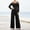 Black, variant on BRGZLK Off Shoulder Jumpsuit for Women Casual Trendy Colorblock Long Sleeve One Piece Overalls Lightweight Comfort Wide Leg Rompers with Pockets Clubwear Party Dressy Jumpsuits Navy L