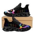 thumbnail image 1 of Zapatillas de plataforma con estampado de latidos del corazón LGBT para mujer y hombre, informales, transpirables, con cordones, para caminar y hacer deporte., 1 of 6