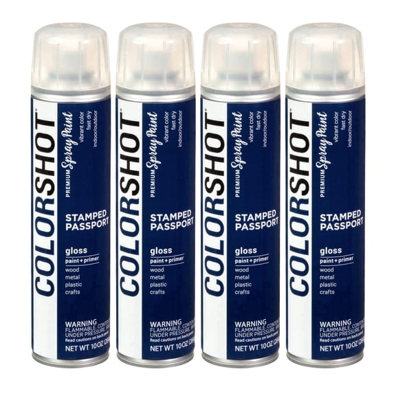 COLORSHOT Gloss Spray Paint Stamped Passport (Navy Blue) 10 oz. 4 Pack