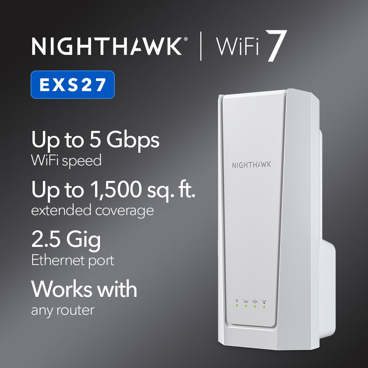NETGEAR WiFi 7 Range Extender (EXS27) – Add up to 1,500 sq. ft