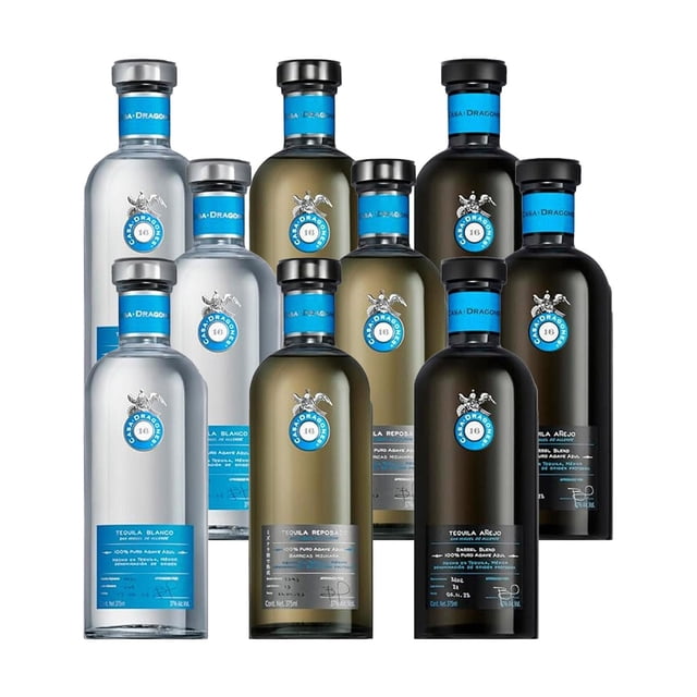 Paquete de 3 Tequila Casa Dragones Family Pack 3 botellas de 375 ml