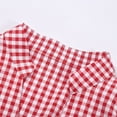 thumbnail image 6 of ZJXFGS Button Down Shirts for Women Gingham Top Stripes Blouses Plaid Tops Women Y2K Going Out T-Shirt Short Sleeve Blouses for Women Red M, 6 of 8