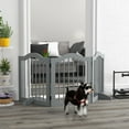 thumbnail image 2 of PawHut Freestanding Pet Gate with 2 Support Feet, Light Grey, 2 of 10