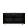 thumbnail image 6 of Resenkos Modern Buffet Cabinet with Storage, Fluted Sideboard, Adjustable Shelves, Credenza, Accent Cabinet Console Table - Black, 6 of 20