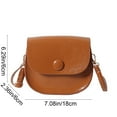 thumbnail image 3 of Women’s Small Saddle Bag Faux Leather Suede Crossbody Purse 7x6x2.4in Adjustable Strap Fashion Shoulder Handbag Black White Khaki Brown Everyday Use, 3 of 5