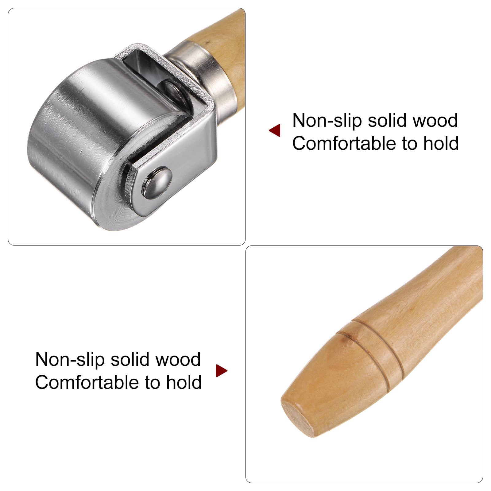 Seam Roller for Leather 1" 2.4" 26mm 60mm Carbon Steel Leather Press, White