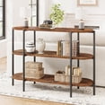 thumbnail image 4 of IdeaHouse 47.2" Console Table, 3 Tier Industrial Metal Sofa Table, Behind Couch Table, Farmhouse Hallway Table for Entry, Living Room, Kitchen, and Dining Room-Rustic Brown, 4 of 7