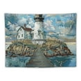 thumbnail image 5 of Nawypu Art of Navigation Lighthouse Wall Christian Cross Home Decor Tapestry Painting, 5 of 6