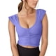 thumbnail image 1 of Sujetador deportivo largo acolchado para mujer - Top de entrenamiento de yoga con aberturas, camiseta sin mangas con tirantes para gimnasio, 1 of 5
