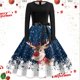 thumbnail image 1 of Vestidos de Dama Vestido de Mujer de Corte A Vestido de Navidad de Manga Larga Con Cuello Redondo y Lazo Vestido de Falda de Fiesta de Cintura Elegante, 1 of 3