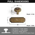 thumbnail image 5 of Goo-Ki Set of 6 - Elegant Vintage Bloom Antique Brass Cabinet Knobs with Backplate, Drawer Pulls for Kitchen, Dresser Cabinet Hardware for Bedroom, 1-1/4 Inches Diameter Handles, 5 of 9