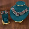 thumbnail image 3 of Retro Indian Traditional Jewellery Set For Women Bridal Wedding Party Antique Silver Oxidized Ethnic Prom Wear Statement Necklace Earring Tassel Bollywood Choker Punk Crystal Fashion Gift, 3 of 8