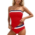 thumbnail image 2 of Women Tummy Control One Piece Swimsuits Strapless Bandeau Bathing Suits Slimming Halter Swimwear, 2 of 7