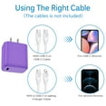 thumbnail image 2 of Compatible for iPhone USB C Block, PD 20W Type C Charger Block with 6FT USB Type C Charging Cable, USB C Cube Box Wall Charger Adapter Plug Fast Charging Station Compatible for iPhone, Purple, 2 of 7