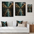 thumbnail image 4 of Designart "Serenity Amidst Urban Industrial Tunnel I" Tunnels Print on Natural Pine Wood, 4 of 5
