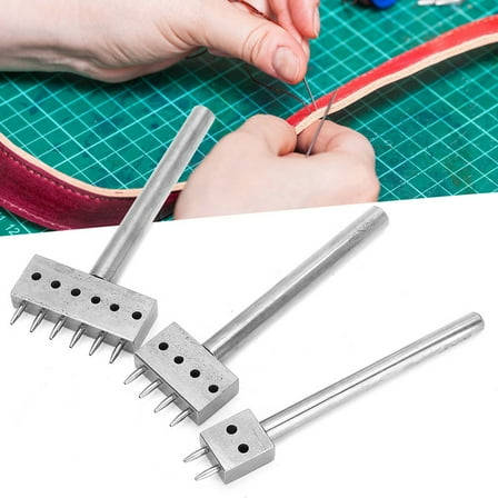 3PCS Spacing Punch Tool DIY Leather Craft Hole Punching Set Belt Puncher(8mm（2 4 6） )