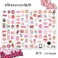 thumbnail image 1 of 100 pegatinas rosas de libros, pegatinas de vinilo impermeables con forma de corazón, pegatinas estéticas, pegatinas de lectura para álbumes de recortes, portátiles, patinetas, 1 of 8