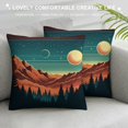 thumbnail image 3 of JRXY Boho Throw Pillow Covers,Boho Pillow Cover,Boho Mountain Nature Landscape Forest Linen Throw Pillow Covers ,Boho Landscape Mountain for Bed Home Room Sofa Decorations Decor 20x20in, 3 of 5