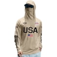 thumbnail image 2 of 250th Anniversary USA Shirt for Men UPF 50+ American Flag Long Sleeve Shirts Rash Guard Sun Protection Hoodie with Mask, 2 of 3