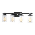 thumbnail image 3 of Atlas Lighting and Home 4-Light Vanity Light with Cylindrical Glass Shade - 28" - Charcoal Black, 3 of 4