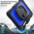 thumbnail image 6 of ELEHOLD Rugged Case for Samsung Galaxy Tab S11 2025,11-inch, Three-Layer Protection with Screen Protector Portable Folding Handle Grip 360° Rotating Kickstand Bracket Shockproof Cover,A, 6 of 8
