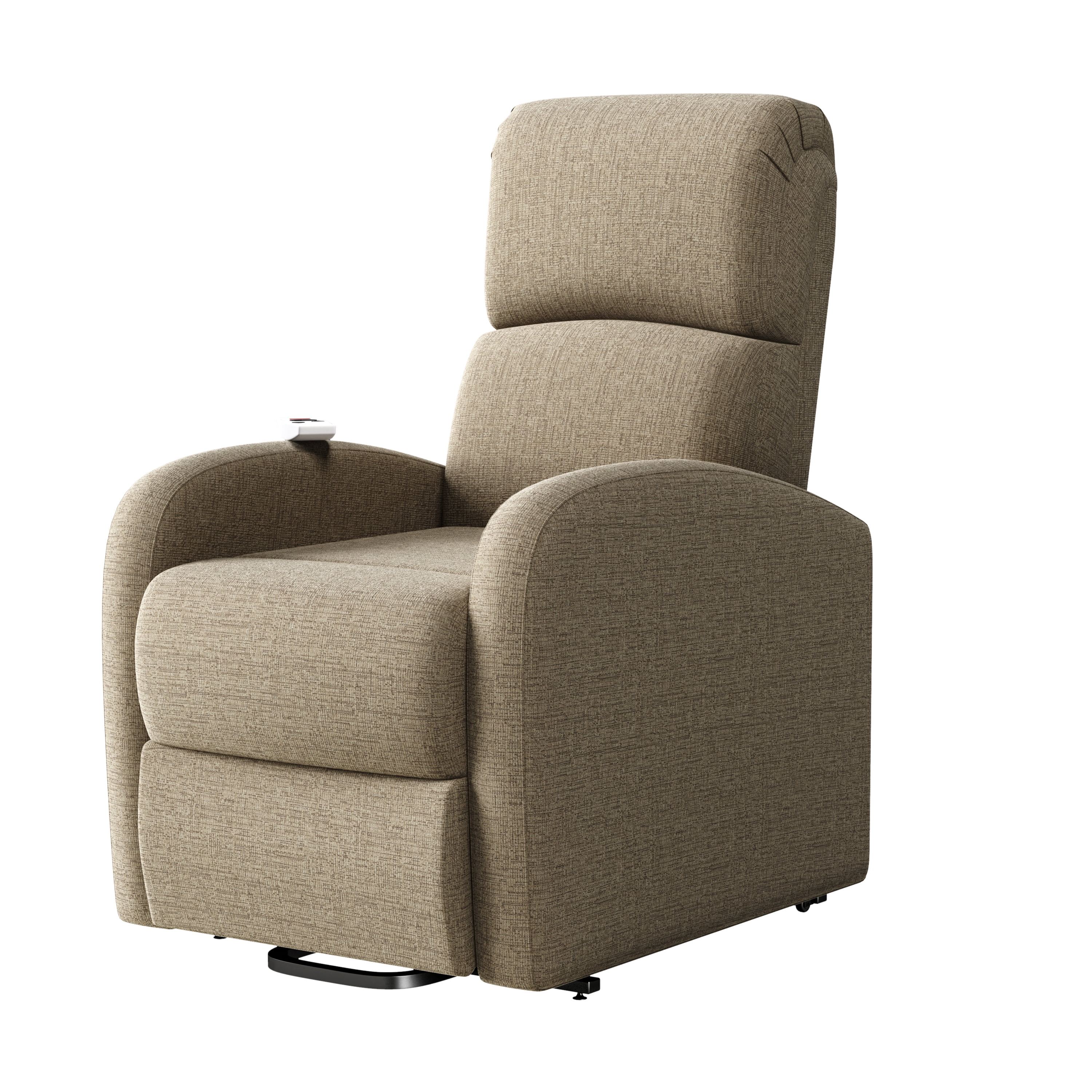Homesvale Petite-sized Power Recline and Lift Chair with Heat and Massage, Barley Tan Chenille Fabric, Infinite Positions, For Elderly or Mobility Issues