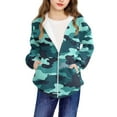 thumbnail image 5 of JSGEK Camouflage Print Long Sleeve Zipper Hoodie Coat for Kids Fashion Cute Soft Breathable Comfortable for Casual and Outdoor Activities Ideal for Spring Fall Winter Seasons Green 5 Years, 5 of 8