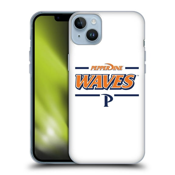 Head Case Designs Officially Licensed Pepperdine University Pepperdine University Art Waves Logo Soft Gel Case Compatible with Apple iPhone 14 Plus