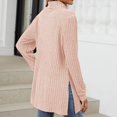 thumbnail image 4 of Turilly Women's Half High Neck Sweaters Long Sleeve Loose Split Pocket Women's Knitted Top, 4 of 5