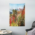 thumbnail image 1 of Cactus Decor Tapestry, Photo Landscape of a Desert Mountains with Sea View Flowers and Cactus Plants, Wall Hanging for Bedroom Living Room Dorm Decor, 40W X 60L Inches, Multicolor, by Ambesonne, 1 of 2