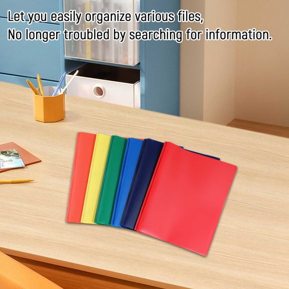 Plastic Folders with Pockets Prongs 3 Prong 2-Pocket Folders for Document Solid Color File Folder for Business Office Home Supplies Blue 11.8 In