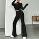 thumbnail image 3 of Pantalones Trajes de punto de 2 piezas Camisas de punto para mujer Conjunto de pantalón Traje deportivo Ygjytge Negro T M para Mujer, 3 of 6