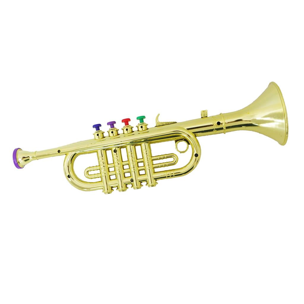 LeeQinersw 2 Pieces Children's Plastic Trumpet with 3 Valves, 34cm for Playing 3
