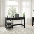 thumbnail image 3 of Broadview 54W Computer Desk with Shelves in Classic Black - Engineered Wood, 3 of 12