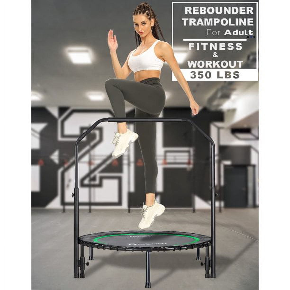 Darchen 450 lbs Mini Trampoline for Adults, Indoor Small Rebounder Exercise Trampoline for Workout Fitness for Quiet and Safely Cushioned Bounce, 40 Inch