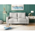 thumbnail image 3 of Saint Birch 13011L-BG Saint Birch Poland Upholstery Square Arms Loveseat with Tapered Wood Legs - Beige, 3 of 13