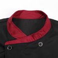 thumbnail image 6 of IEFIEL Mens Short Sleeve Chef Coat Double-Breasted Bakery Hotel Jacket Uniform Shirt Black 3XL, 6 of 7