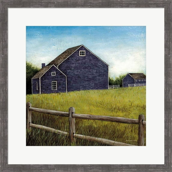 Great Art Now Weathered Barns Navy by David Carter, Framed Wall Art, 22.5W x 22.5H, Farm & Rustic Art
