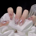 thumbnail image 5 of Heallor-Juego de uñas postizas acrílicas reutilizables, 24 piezas, esmalte de uñas oscuro, puntas artísticas artificiales, 5 of 5