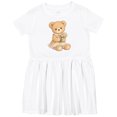 thumbnail image 3 of Inktastic Cute Teddy Bear Holding Flowers Girls Toddler Dress, 3 of 5