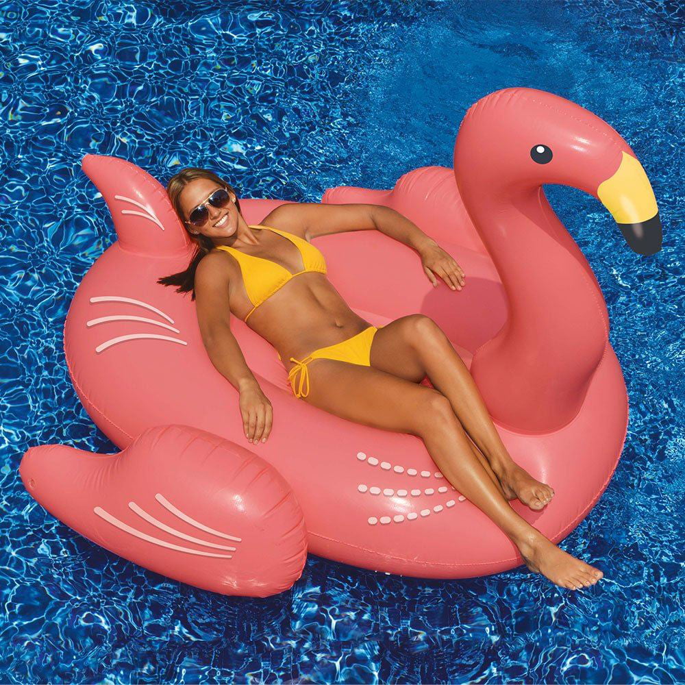 Swimline Swimming Pool Giant Rideable Pink Flamingo Inflatable Float Toy 90627 