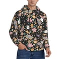 thumbnail image 2 of Honeii Floral Insects Pattern Mens Hoodies Men's Loose Sleeve Sweatshirt,Pullover Hooded Sweatshirt for Men,Essentials Hoodie-4X-Large, 2 of 7