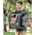 thumbnail image 3 of Cat Backpack Carrier, Large Space Cat Bubble Backpack, Breathable Cat Carrier, Shaded Dog Backpack Carrier, Ergonomic 3D Design for Travel, Hiking, Walk, Suitable for Shopping, Car, Vet, Gray, 3 of 14