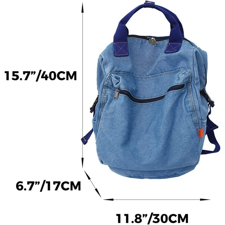 DanceeMangoos Vintage Denim Backpack Jeans Daypack Bag Y2K Aesthetic Grunge  Bag Hobo Boho Hippie Classic Retro Bookbag Rucksack (Tie dye)