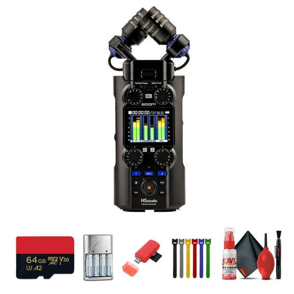 Zoom H5studio 4-Track Handy Recorder with 32-Bit Float Recording Bundle With BTA-1 Bluetooth Adapter   Extreme Pro 64GB microSDXC Memory Card   More