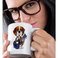 thumbnail image 2 of 3drose, Cute Funny St. Bernard Dog Playing Guitar, 15oz Mug, 2 of 6