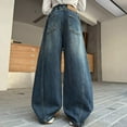 thumbnail image 6 of XIMIN Teen Girls Wide Leg Baggy Jeans Cute Elastic High Waisted Barrel Leg Jeans Trendy Denim Pants Trendy Preppy Y2K Denim Pants Vintage Streetwear Clothes, 6 of 6